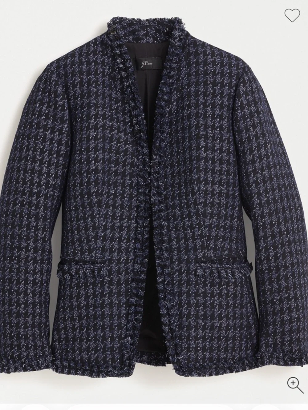 J. Crew Going-out Blazer In Metallic Midnight Houndstooth Print Navy Size 0 NWT